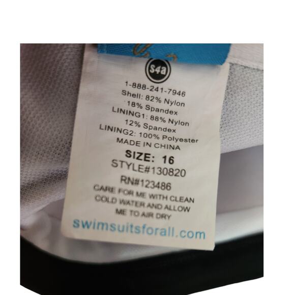 Swimsuits for All Blue and Purple Strapless Bikini Top Zip Front Size 16 - Picture 3 of 5